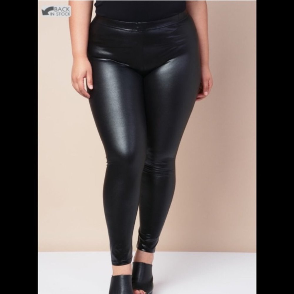 NWT GS Loves Me Faux Leather Fleece Leggings